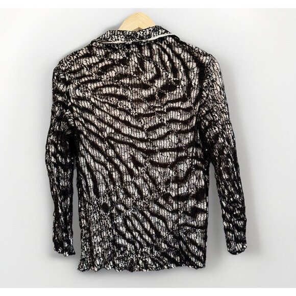 Passion Concepts Women’s Zebra Print Blazer Size Medium Lace Sequin Overlay Glam - Picture 11 of 12